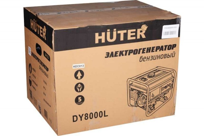 HUTER генератор бензиновый (DY8000L 4-х тактный, бенз., OHV, с возд. охл. 15л.с.; 420см3; макс.-7,0кВт; ном.-6,5кВт; 220V; ручной; бак 25л; масло 1,1л; 74ДБ 71кг )