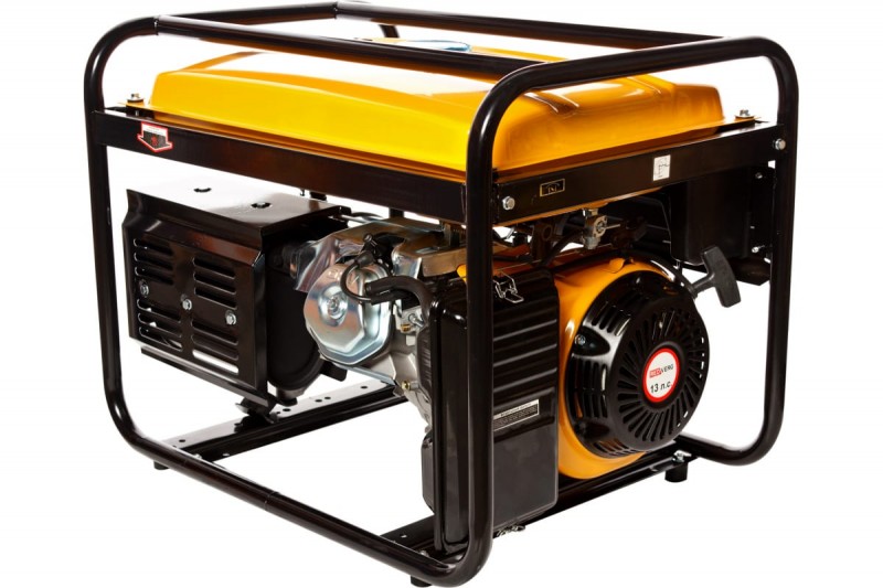 REDVERG генератор бензиновый (RD-G5500 4-х тактный, бенз., OHV, с возд. охл. 13л.с.; 389см3; макс.-5,5кВт; ном.-5кВт; 220V; ручной; бак 25л; масло 1,1л; 74ДБ 73кг )