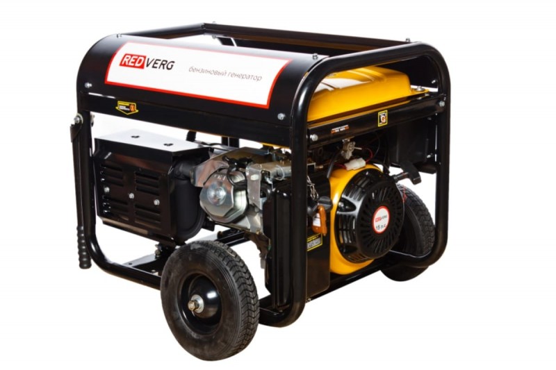 REDVERG генератор бензиновый (RD-G8000ENA 4-х тактный, бенз., OHV, с возд. охл. 15л.с.; 407см3; макс.-6,5кВт; ном.-6кВт; 220V; ручной/электрозапуск; бак 25л; масло 1,1л; 78ДБ 93кг )