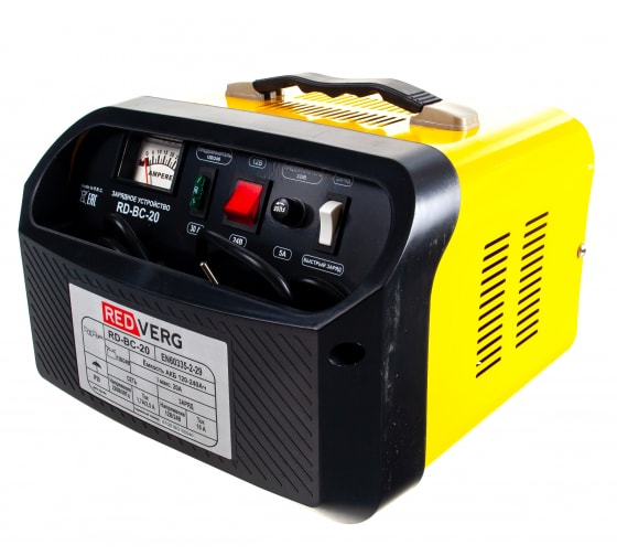 REDVERG устройство зарядное (RD-BC-20; 12/24V; 320/530Вт; ток зарядки 20А; 120-240А/ч)