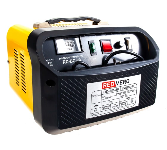 REDVERG устройство зарядное (RD-BC-20; 12/24V; 320/530Вт; ток зарядки 20А; 120-240А/ч)