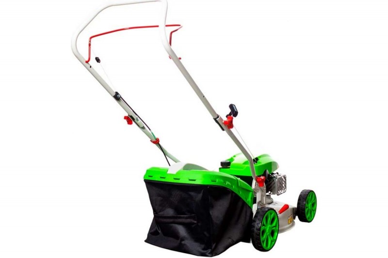 Газонокосилка бенз. несамоходная REDVERG (RD-GL40 двиг.GP145-F; 2,7л.с.; шир.скаш.40см; выс.скаш.25-75мм(6 полож.); травосб. ткань/пластик; травосб. 45л; дека сталь; бок.выброс-отсут.; 23кг)