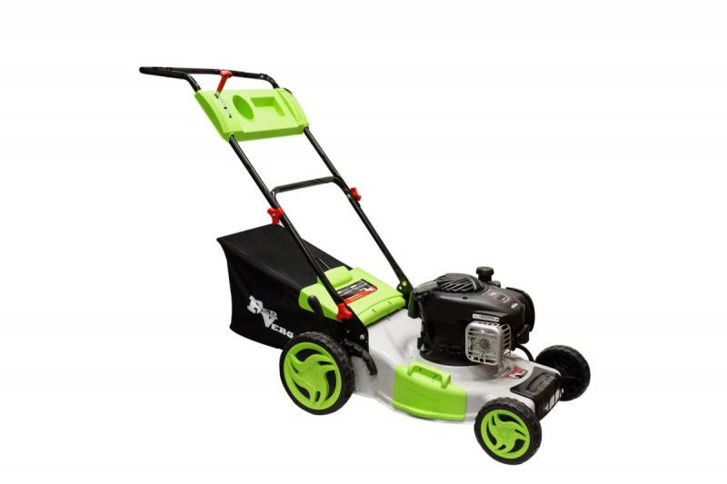 Газонокосилка бенз. самоходная REDVERG (RD-GLM460GS-BS; двиг.450E SERIES; 2,7л.с.; ш.ск.46см; в.ск.25-75мм; травосб.50л; травосб. ткань/пл.; дека сталь; бок.выб.-есть; мульч.-есть.; 30кг)