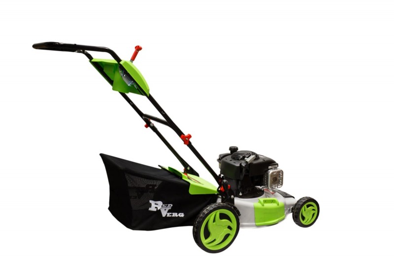 Газонокосилка бенз. самоходная REDVERG (RD-GLM460GS-BS; двиг.450E SERIES; 2,7л.с.; ш.ск.46см; в.ск.25-75мм; травосб.50л; травосб. ткань/пл.; дека сталь; бок.выб.-есть; мульч.-есть.; 30кг)