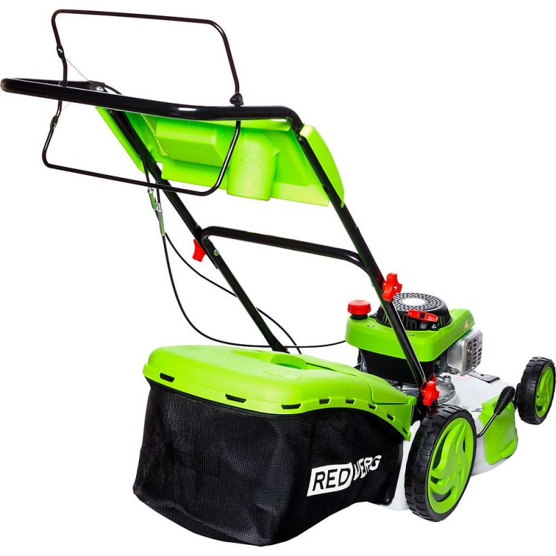 Газонокосилка бенз. самоходная REDVERG (RD-GLM510GS; двиг.DK1P65FE/P-2; 3,12л.с.; ш.ск.51см; в.ск.25-75мм; травосб.50л; травосб. ткань/пл.; дека сталь; бок.выб.-есть; мульч.-есть.; 33,5кг)