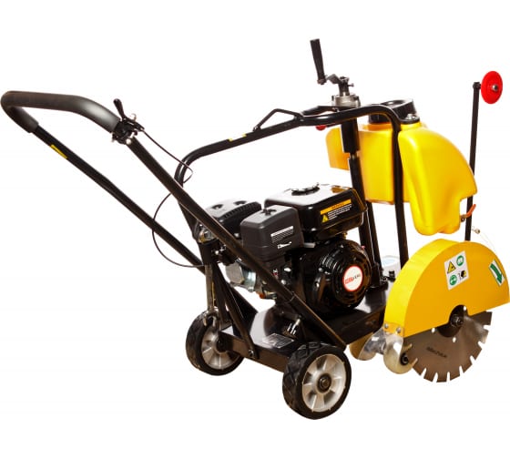 Швонарезчик бензиновый REDVERG (RD-FS350L; 4-х тактный бензиновый Loncin; 6.5лс; диск: 350мм; 2800об/мин; глубина реза 80мм; бак для воды 12л; вес 65кг)