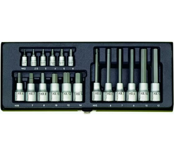 Набор торцевых бит PROXXON (18шт; 2-12мм; шестигранные; PR- 23100)