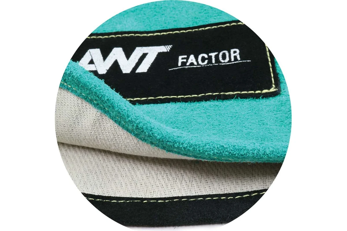 Краги спилковые AWT (бирюзово-черный; Factor 777 173)