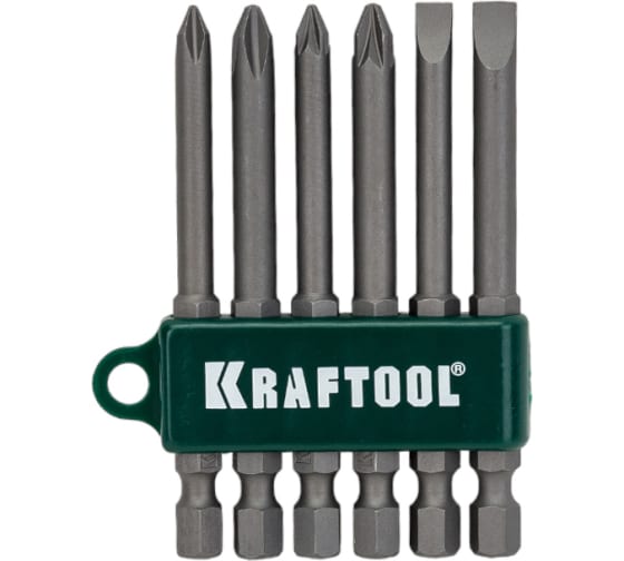 Набор бит KRAFTOOL KraftMax (6шт; 75мм; PH, PZ, SL; 26061-Н6)
