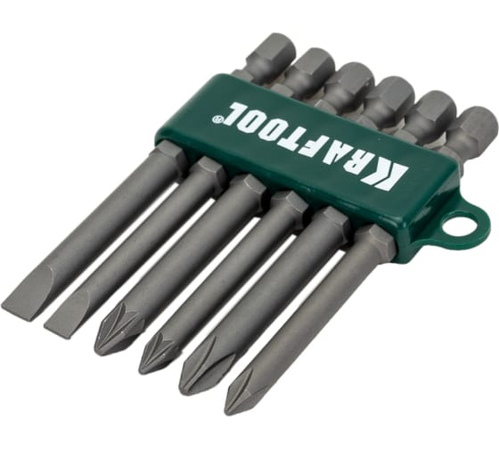 Набор бит KRAFTOOL KraftMax (6шт; 75мм; PH, PZ, SL; 26061-Н6)